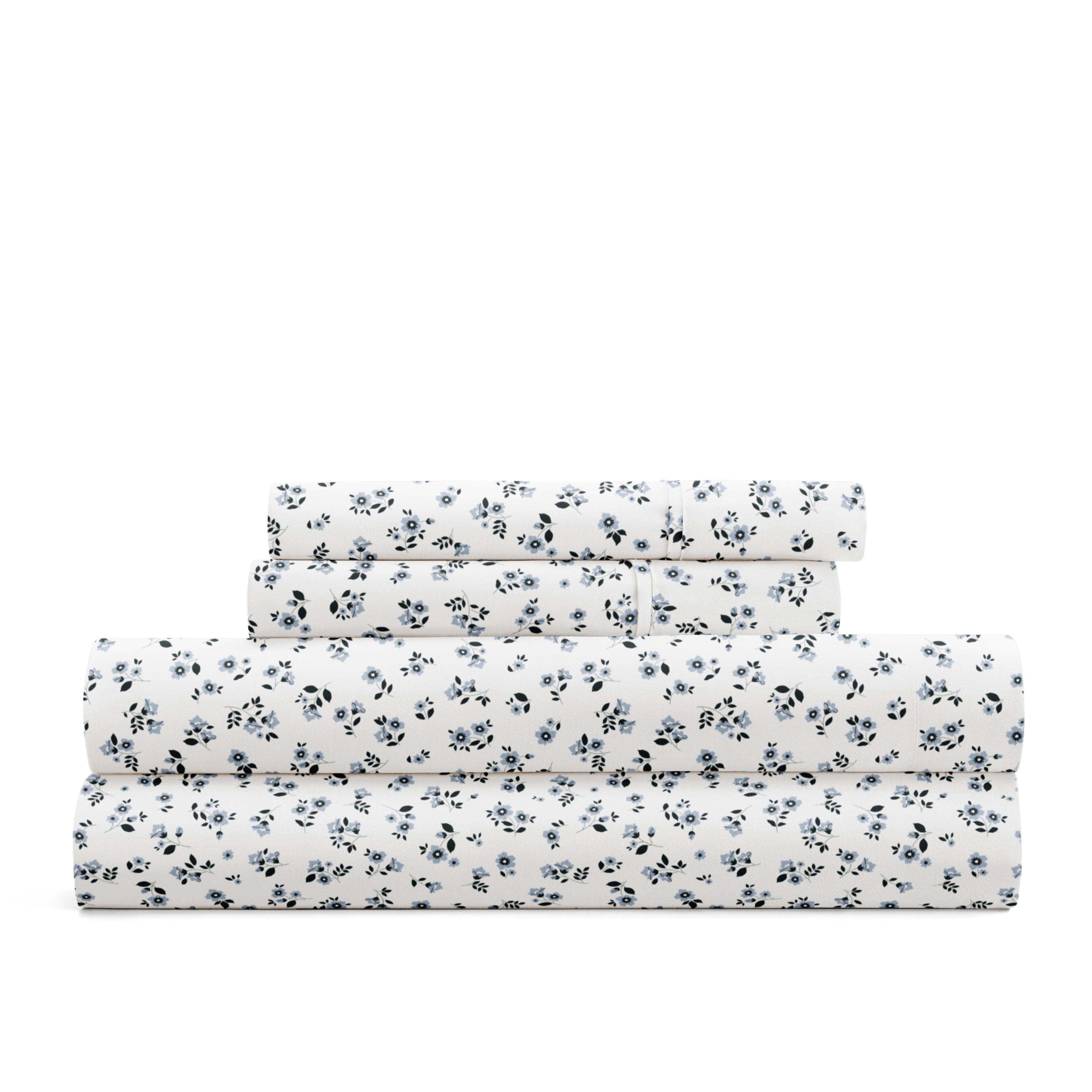 Ditsy Floral Light Blue 4-Piece Pattern Sheet Set