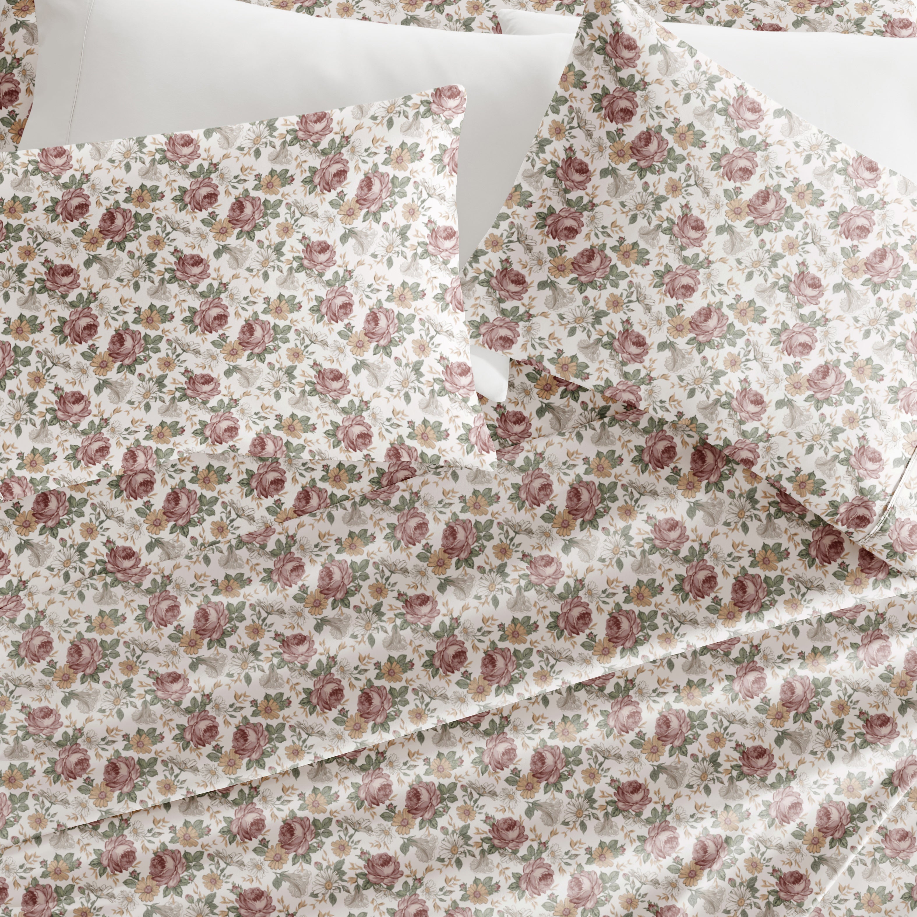Blooming Roses Patterned Sheet Set