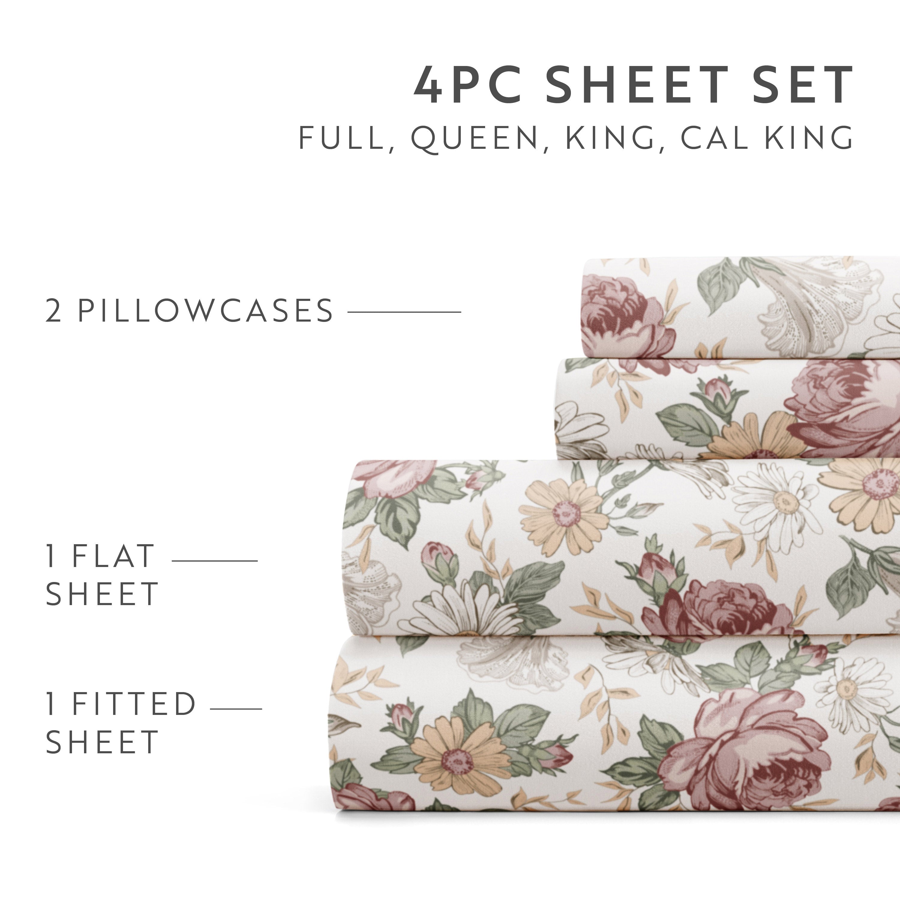 Blooming Roses Patterned Sheet Set