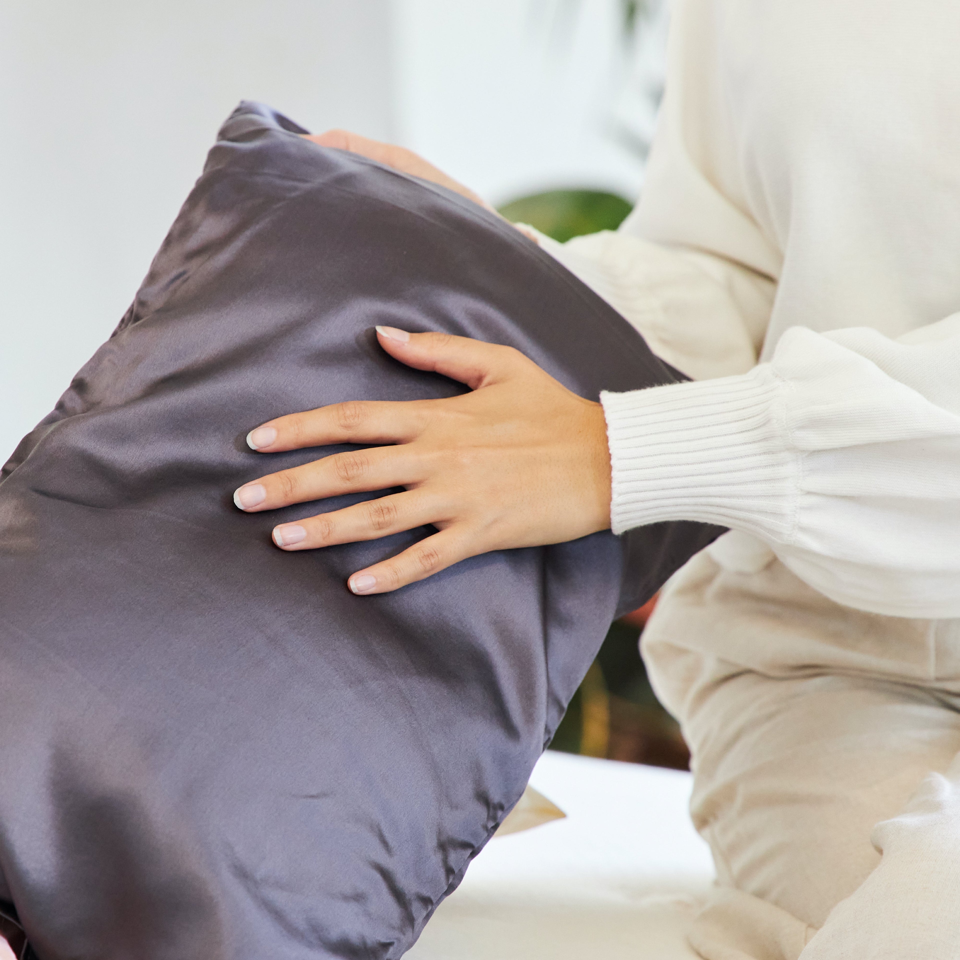 Avocado Green Mattress Silk Mini Pillowcase Grey