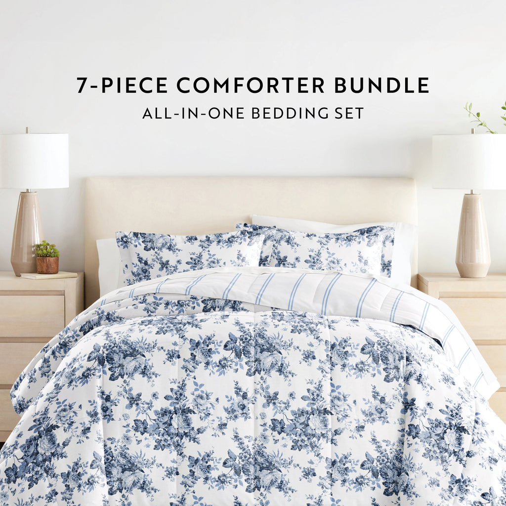 Bedding Bundle-Pattern Comforter Set and Solid Sheet Set
