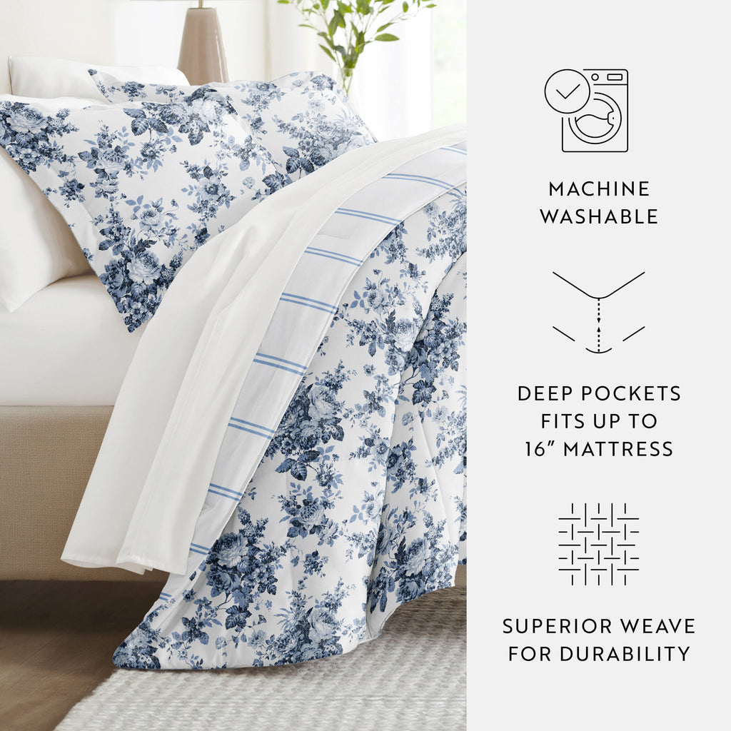 Bedding Bundle-Pattern Comforter Set and Solid Sheet Set