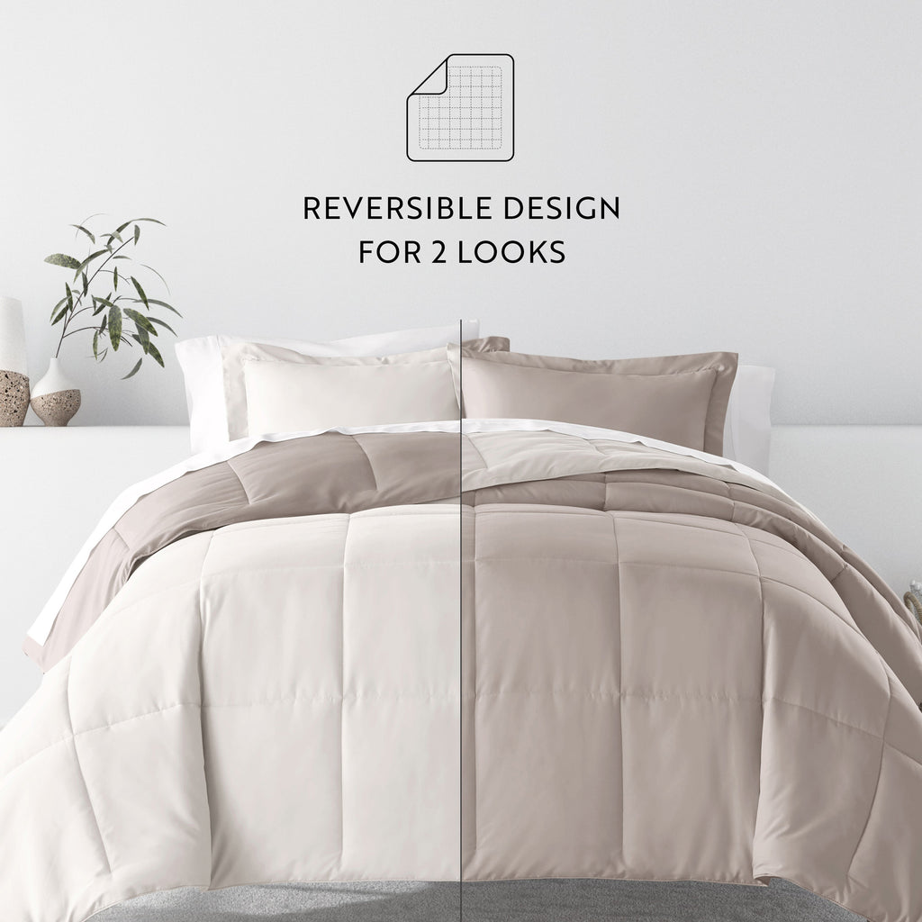 Bedding Bundle- Solid Colors Comforter Set and Pattern Sheet Set