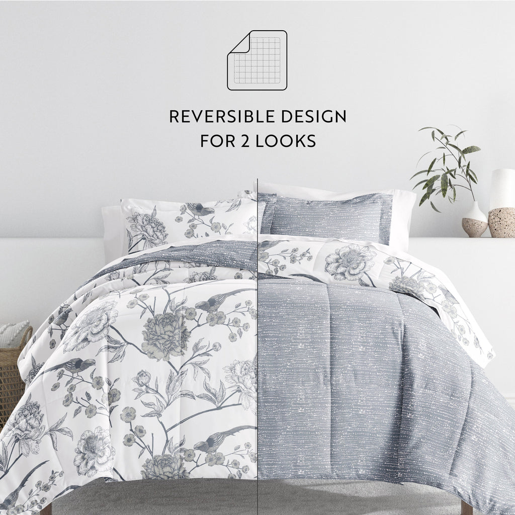 Bedding Bundle-Pattern Comforter Set and Solid Sheet Set