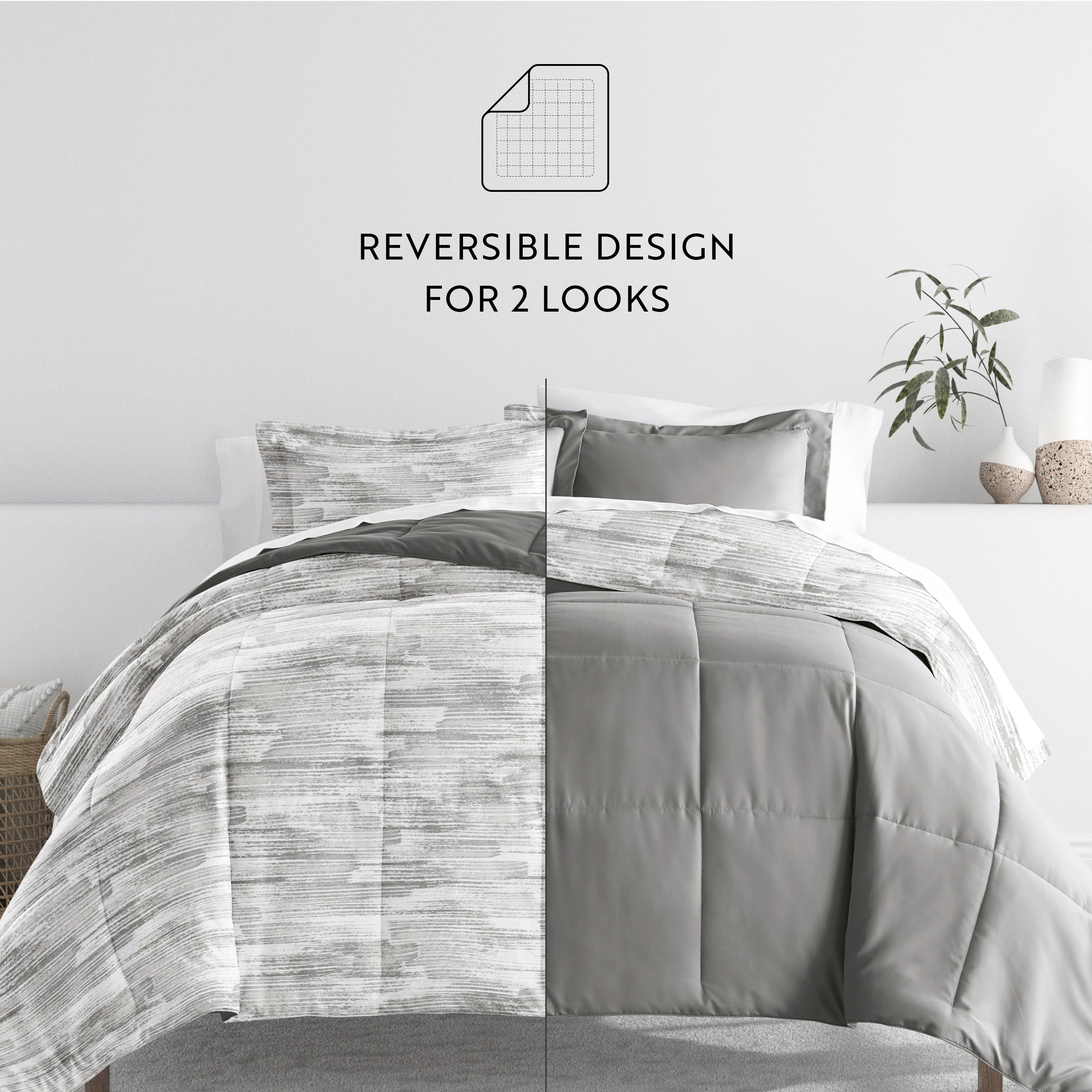 Textured Stripe Gray with Light Gray Sheets