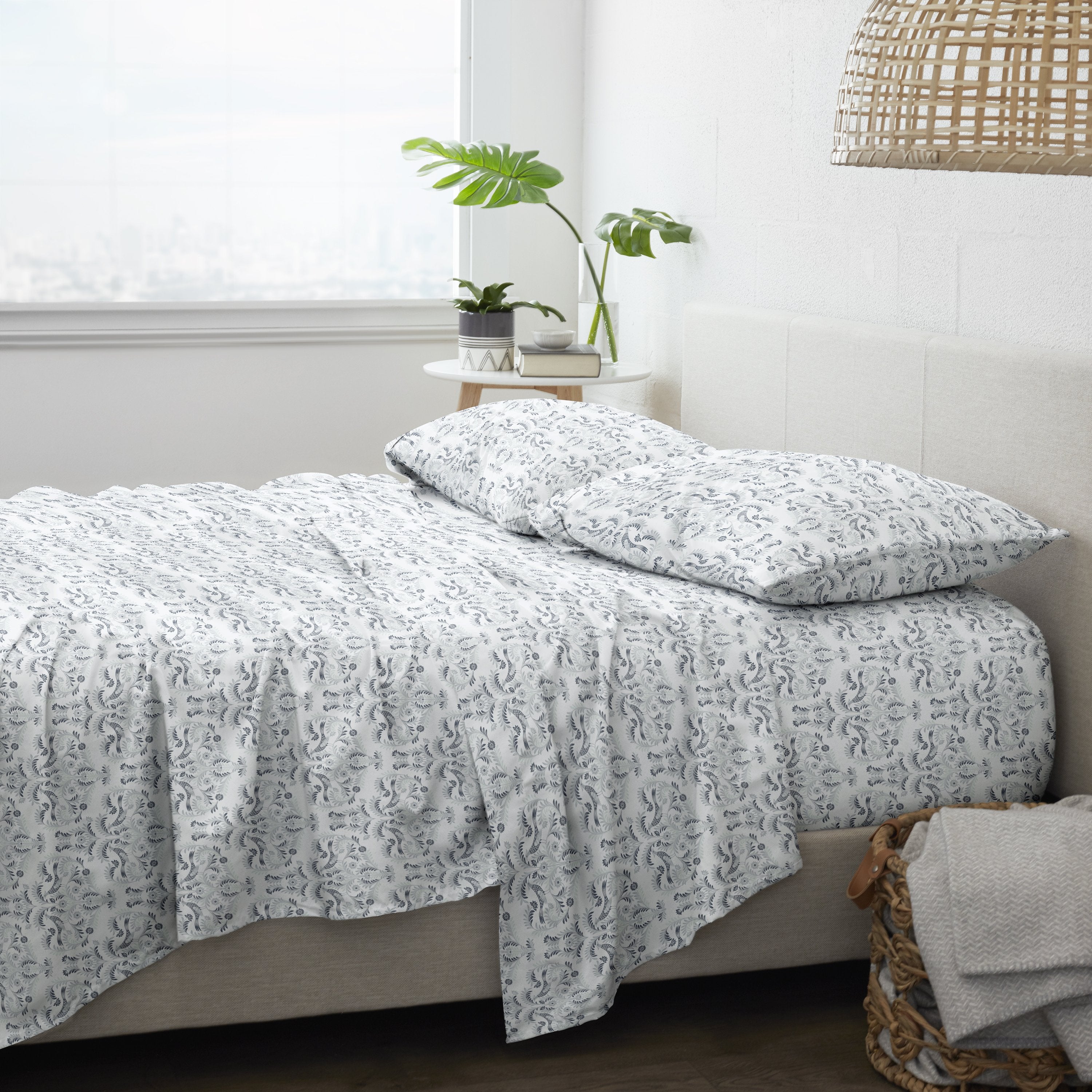 Garden Estate Patterned Sheet Set Navy