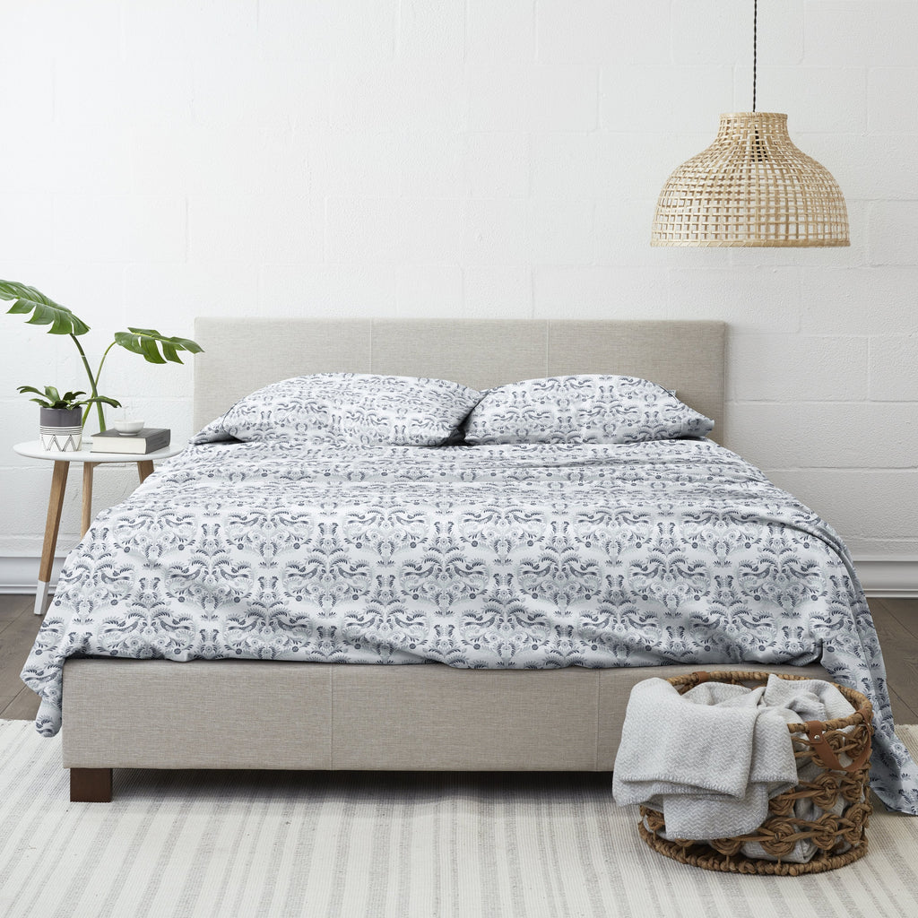 Garden Estate Patterned Sheet Set Navy
