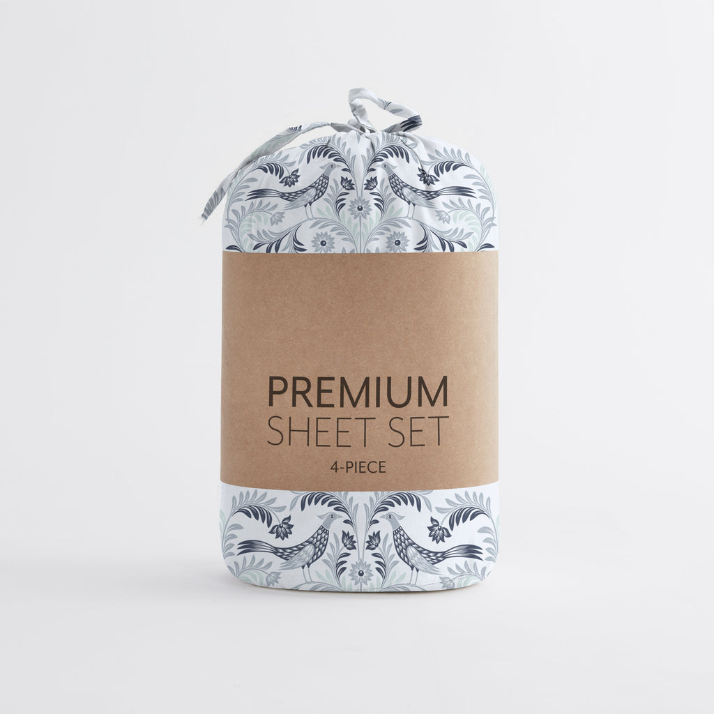 Garden Estate Patterned Sheet Set Navy