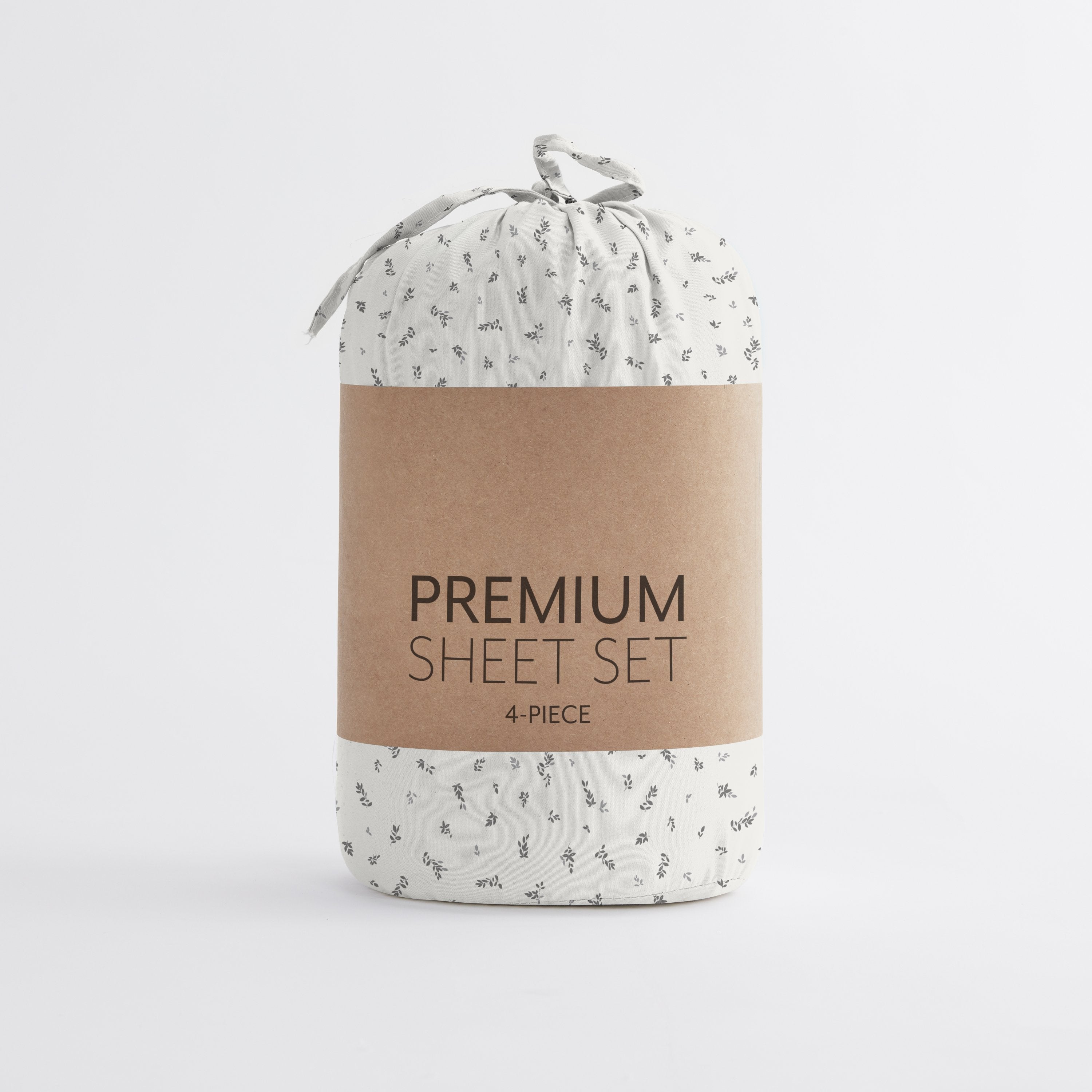Light Gray Spotted Leaves  Patterned Sheet Set