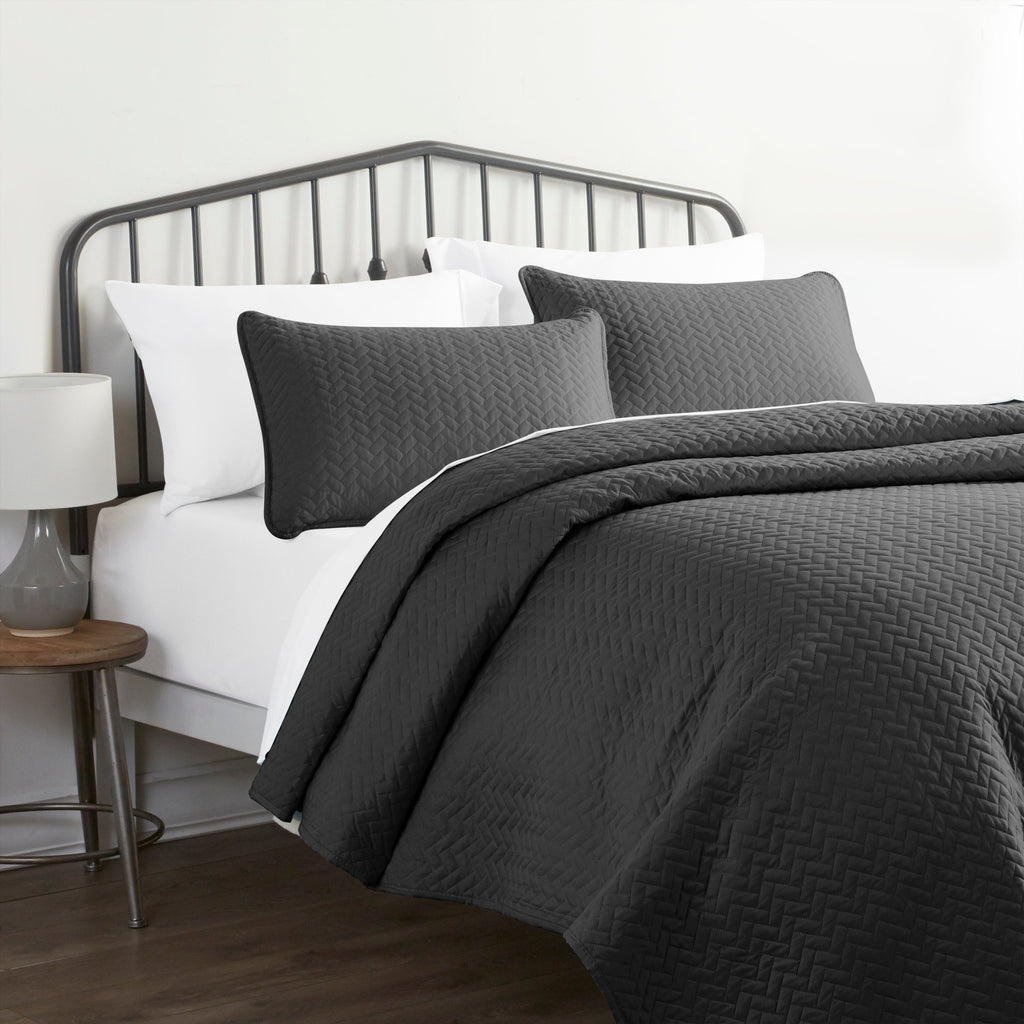 Herringbone Quilted Coverlet Set 3-Piece