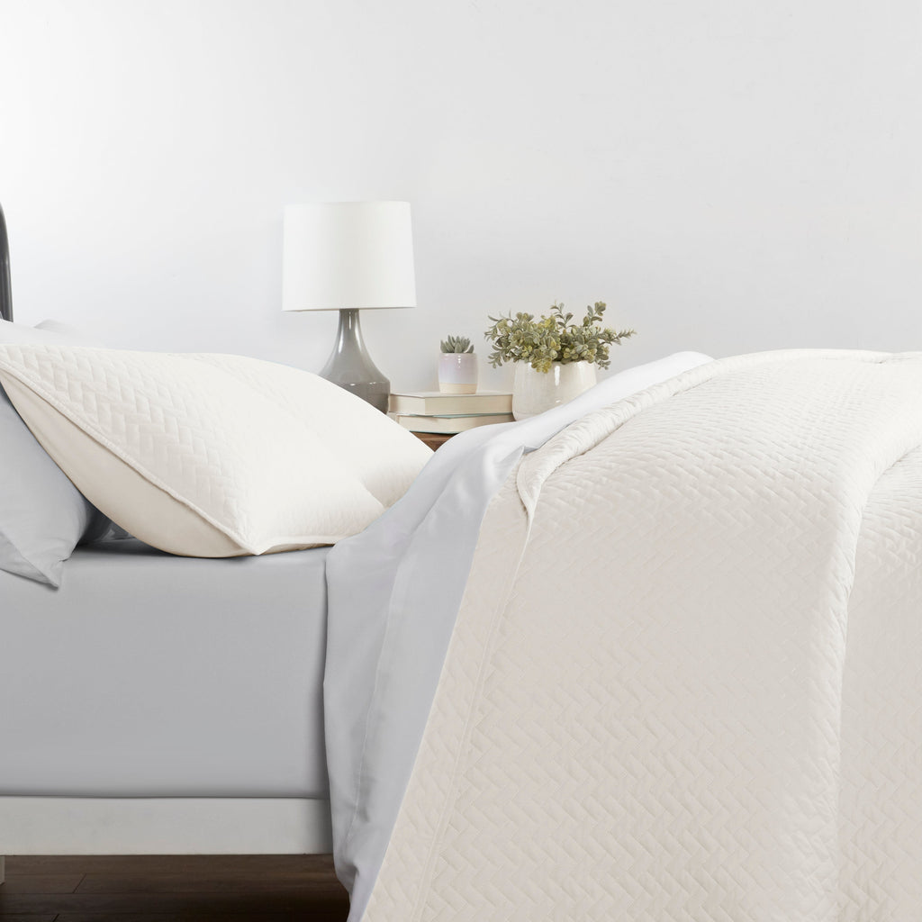 Herringbone Quilted Coverlet Set 3-Piece