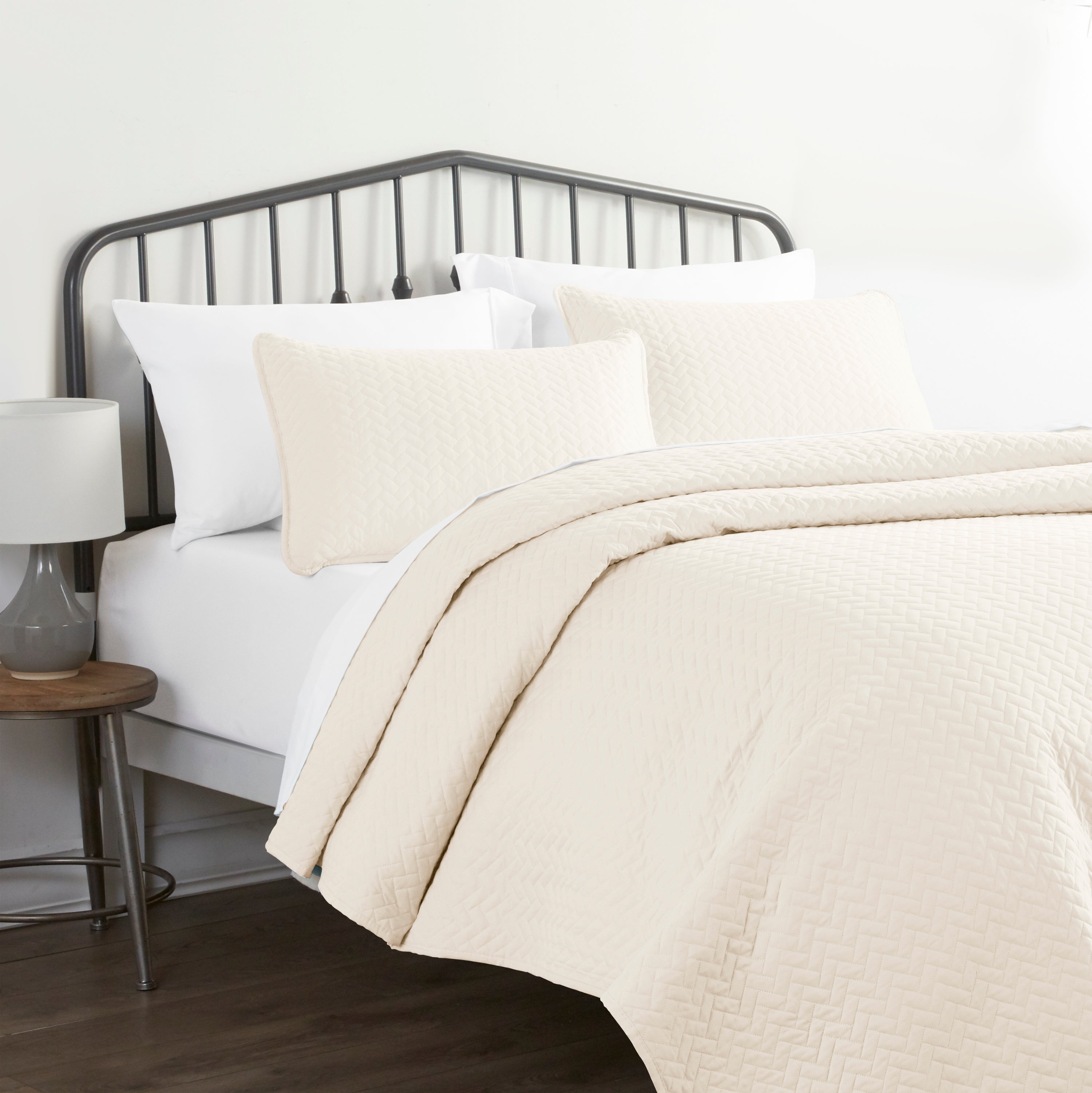 Herringbone Quilted Coverlet Set 3-Piece