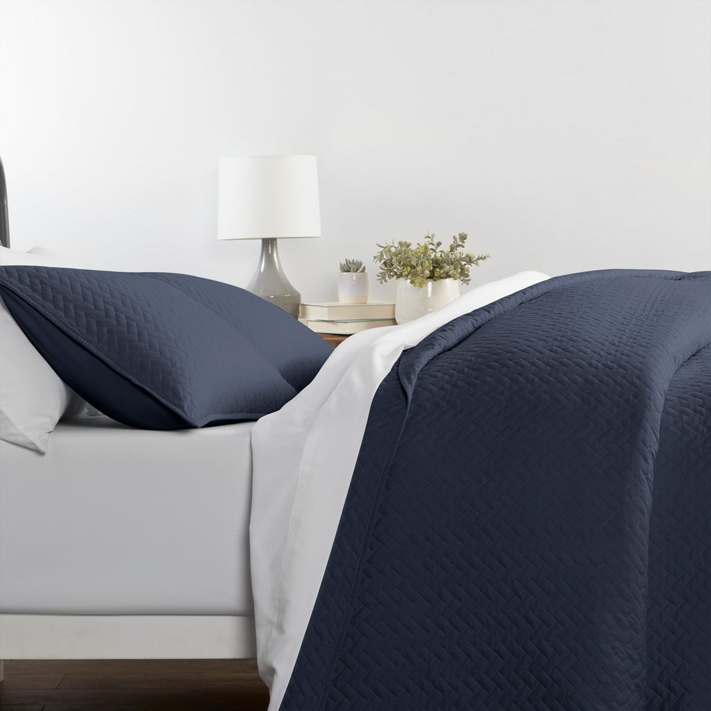 Herringbone Quilted Coverlet Set 3-Piece