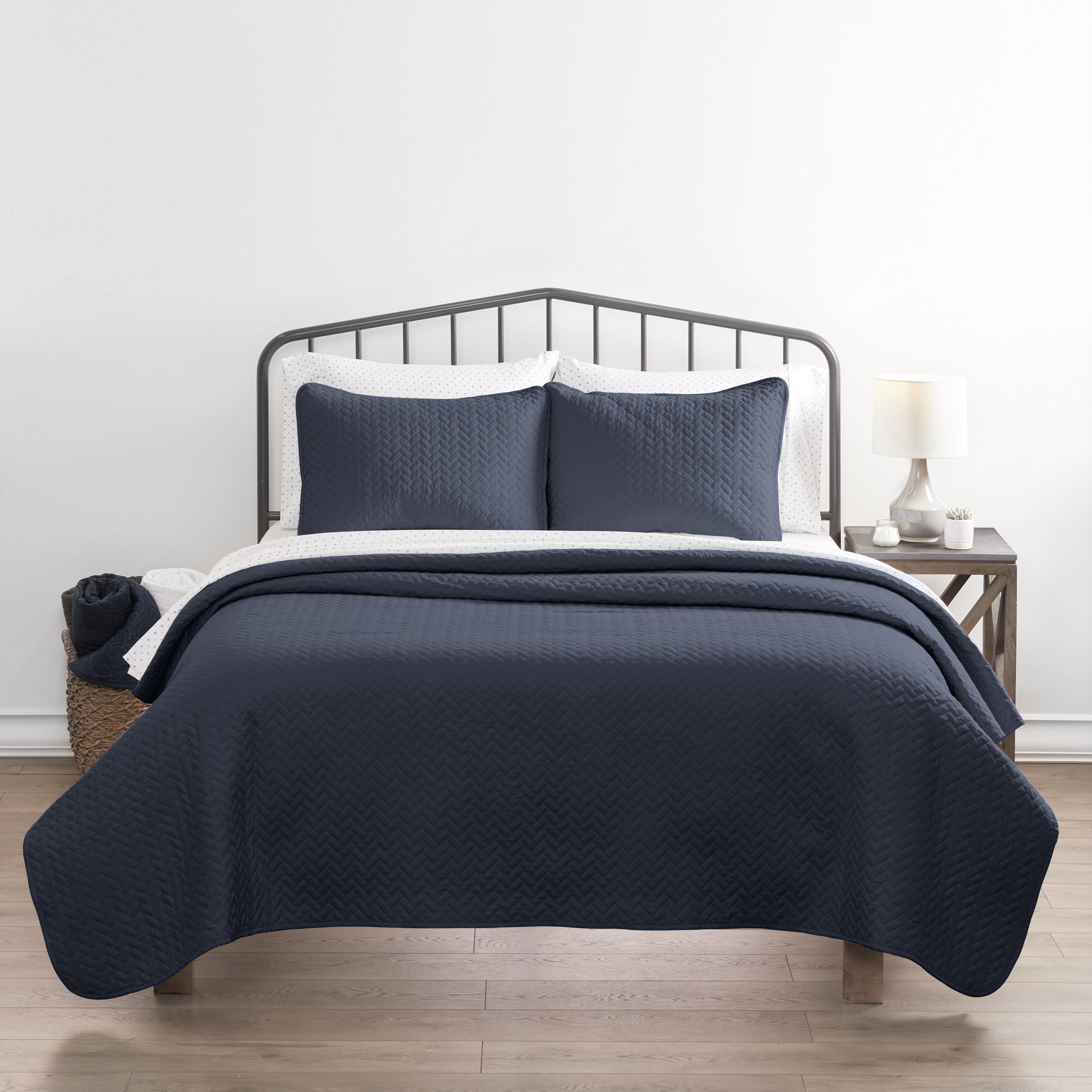 Ultra Soft Herring Pattern Quilted Coverlet 3 Piece Set