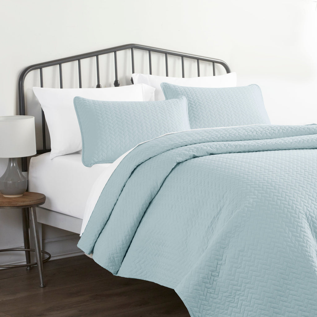 Herringbone Quilted Coverlet Set 3-Piece