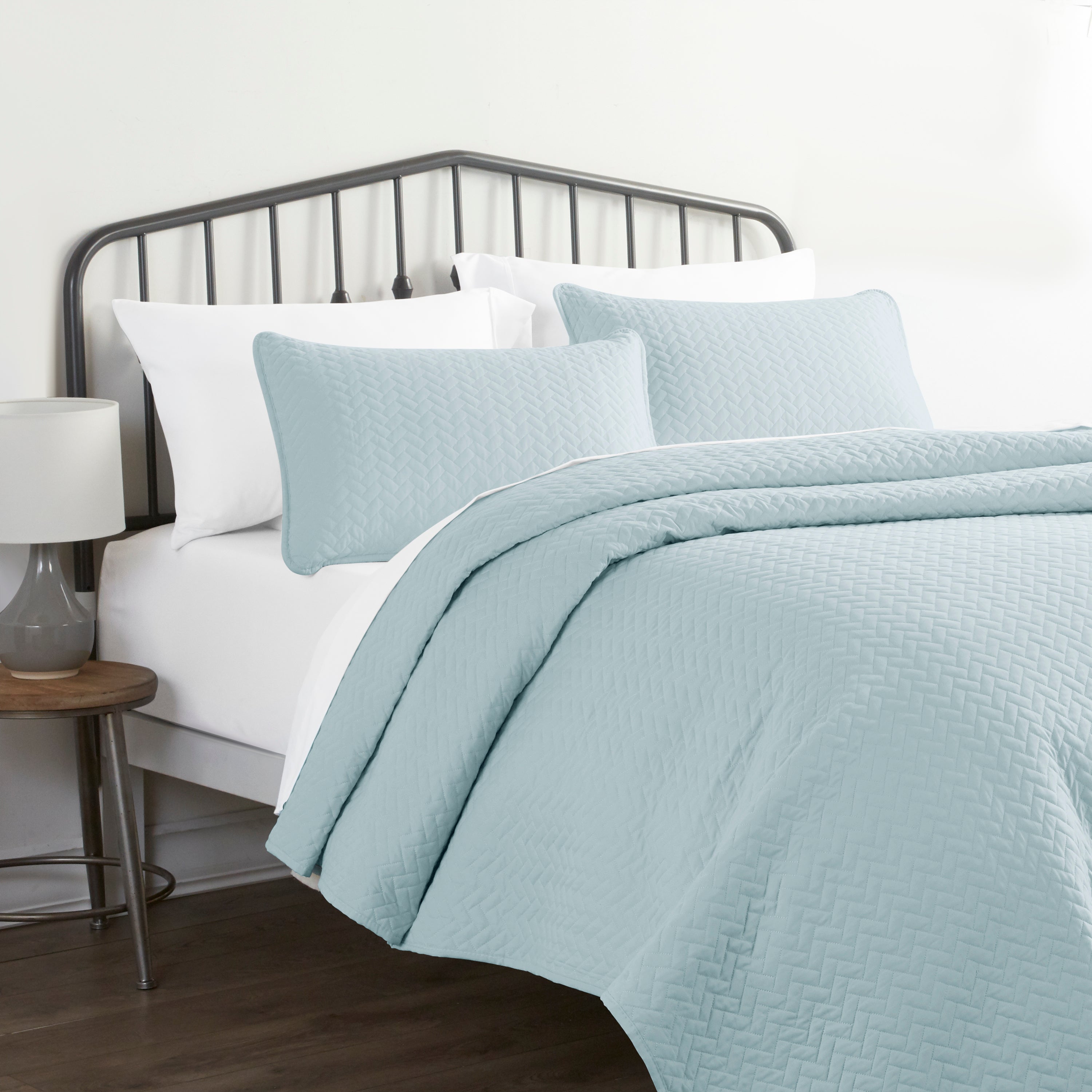 Herringbone Quilted Coverlet Set 3-Piece