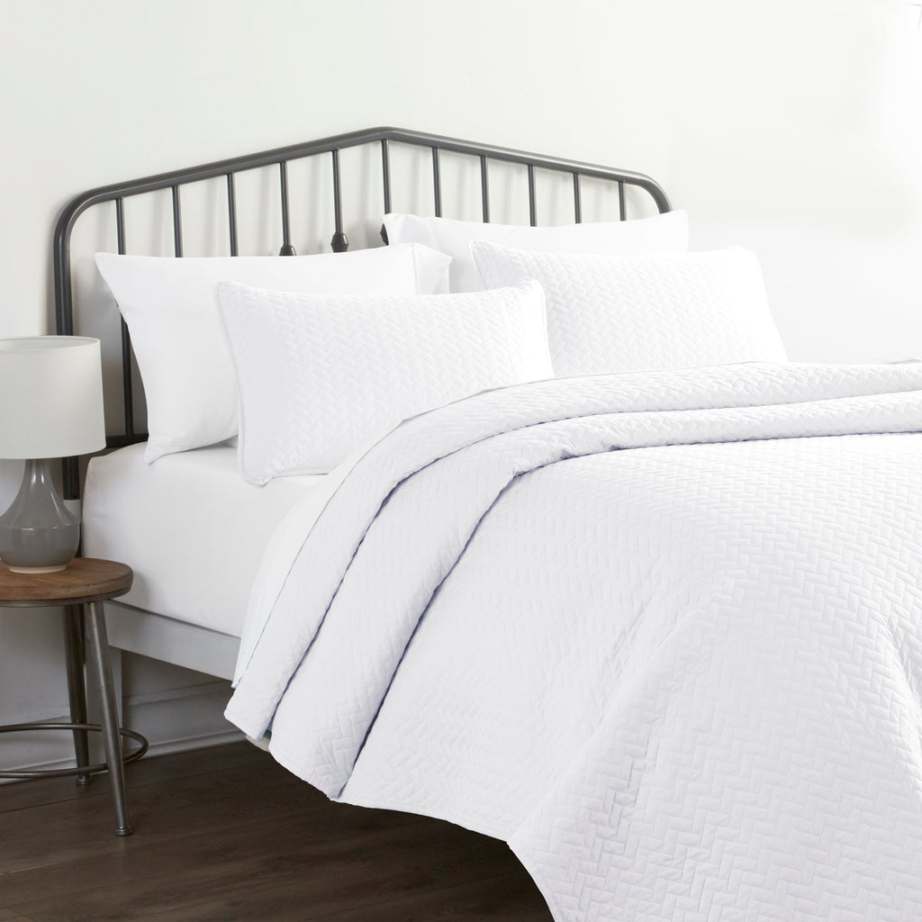 Herringbone Quilted Coverlet Set 3-Piece