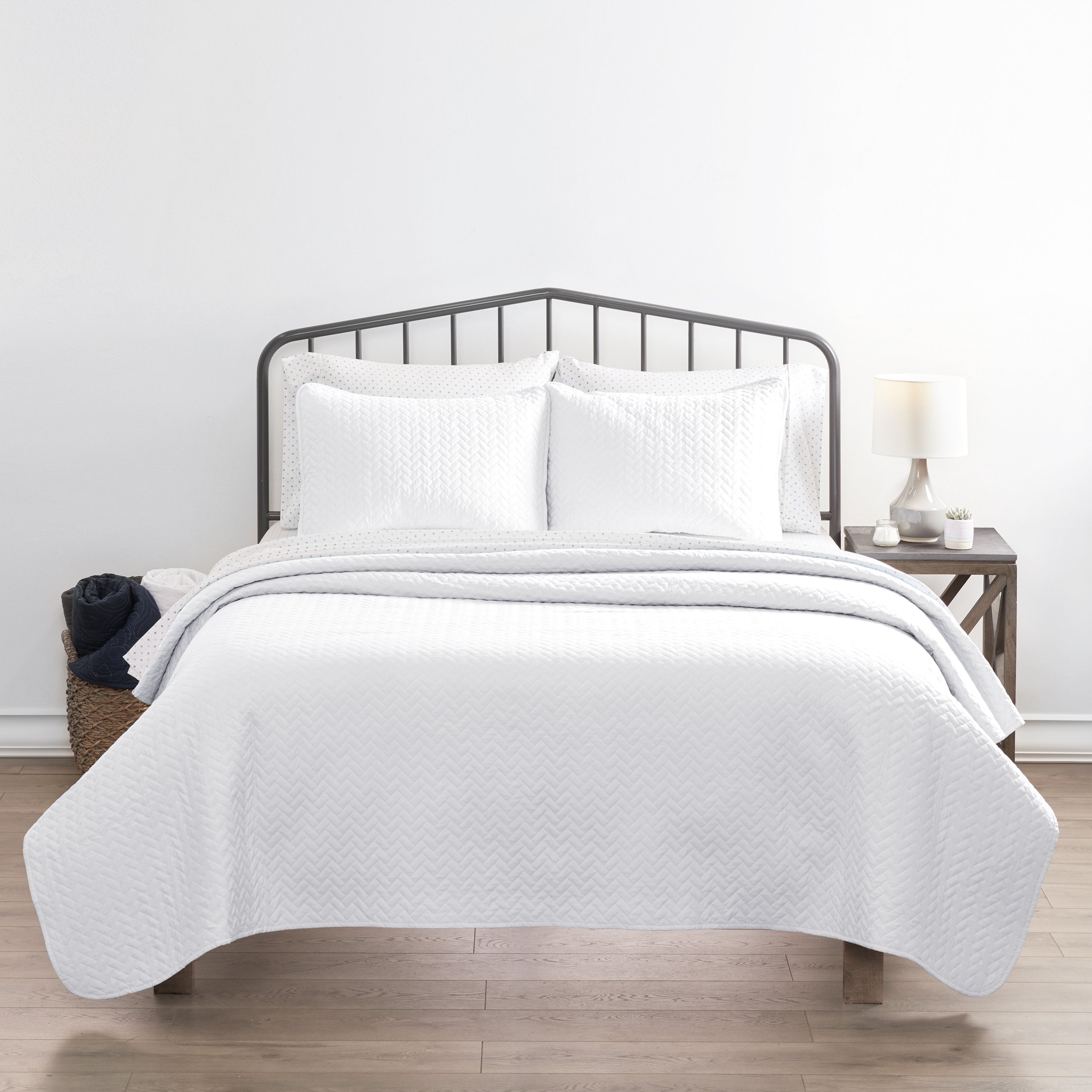 Ultra Soft Herring Pattern Quilted Coverlet 3 Piece Set