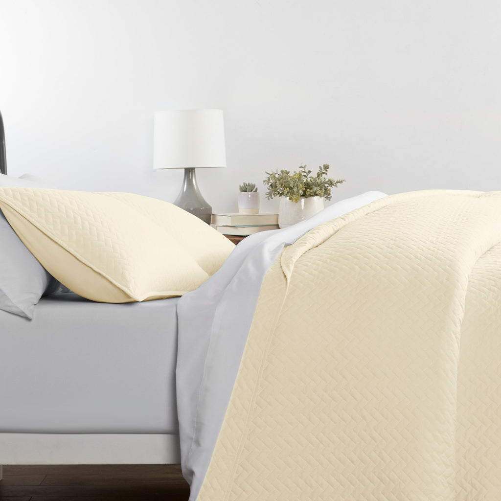Herringbone Quilted Coverlet Set 3-Piece