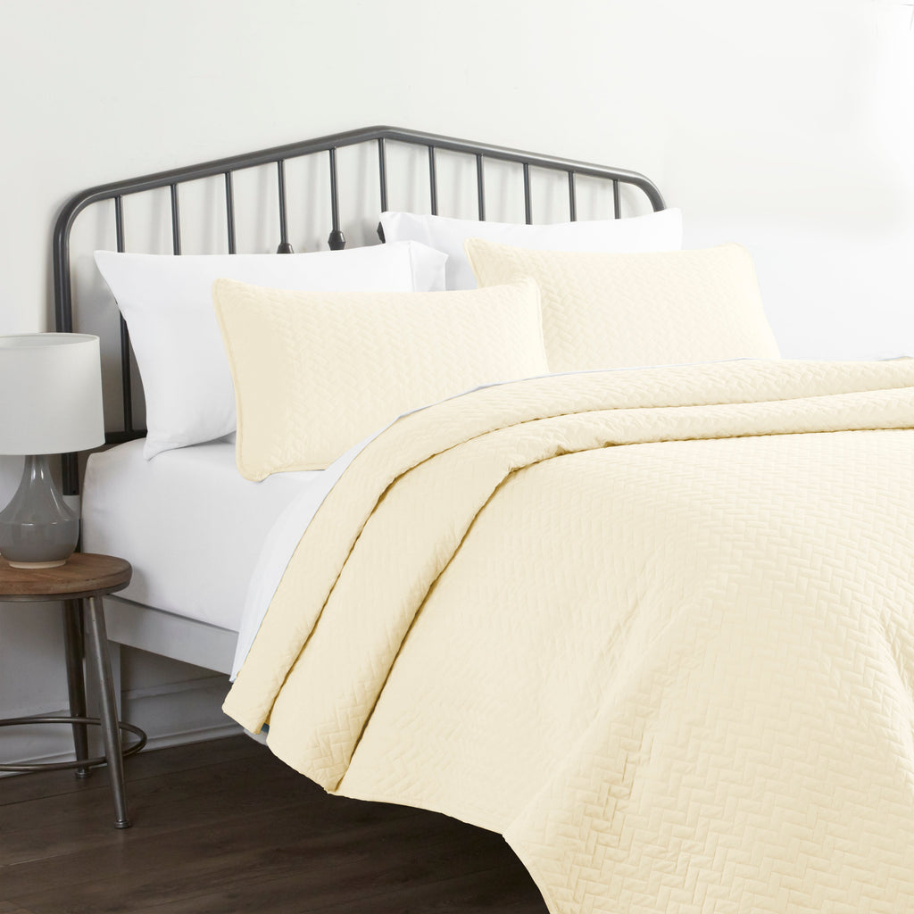 Herringbone Quilted Coverlet Set 3-Piece