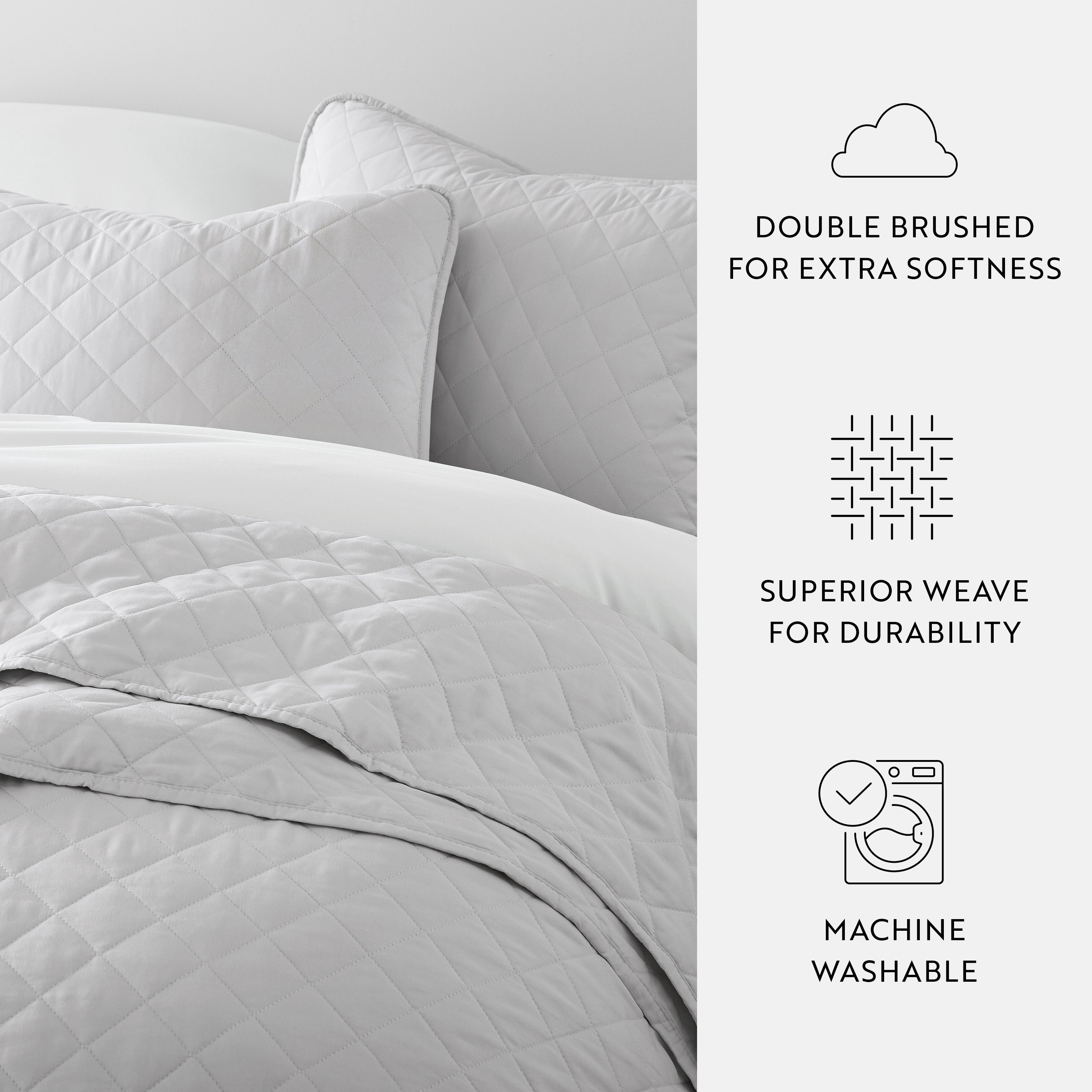Quilt Coverlet Soft Set Diamond Stitching