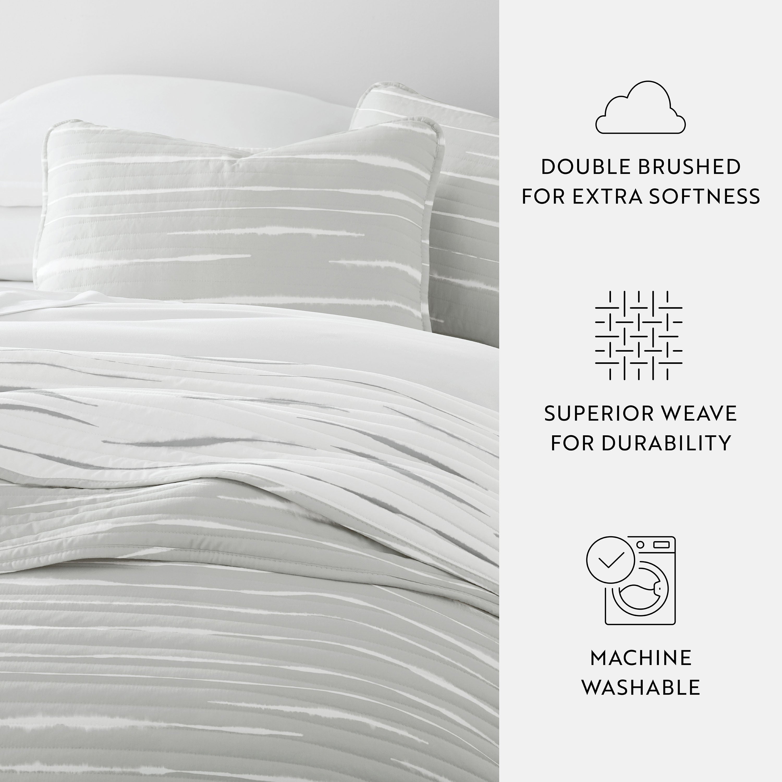 Horizon Lines Reversible Quilted Coverlet Set