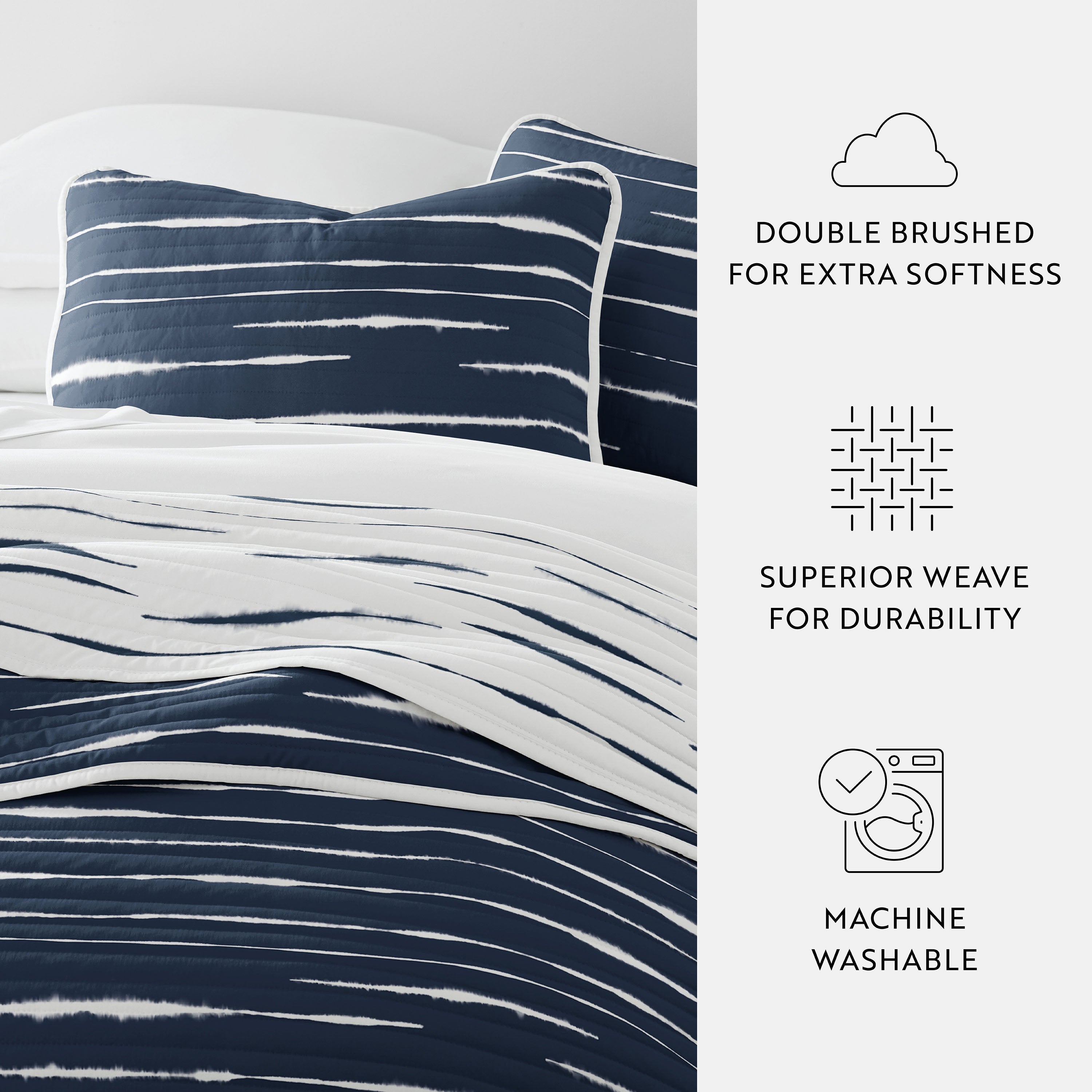 Horizon Lines Reversible Quilted Coverlet Set