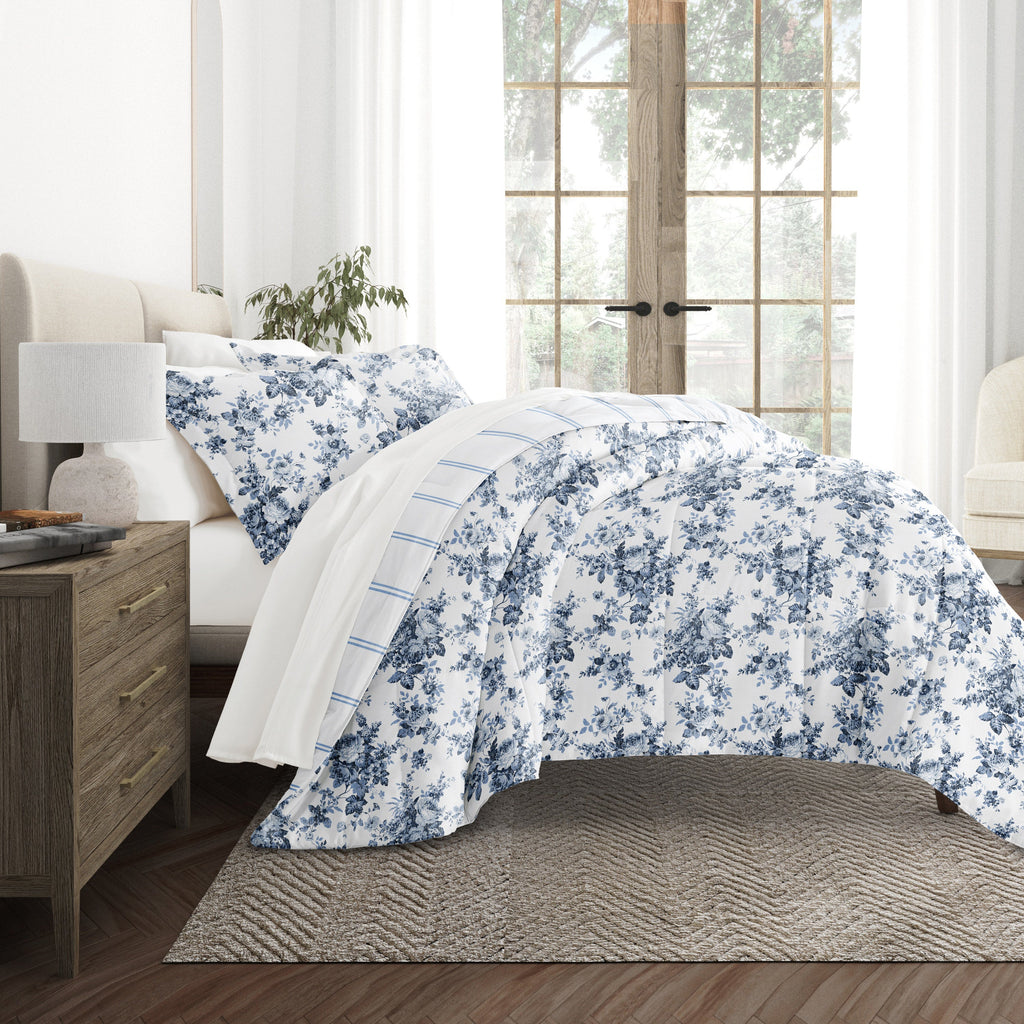 Bedding Bundle-Pattern Comforter Set and Solid Sheet Set