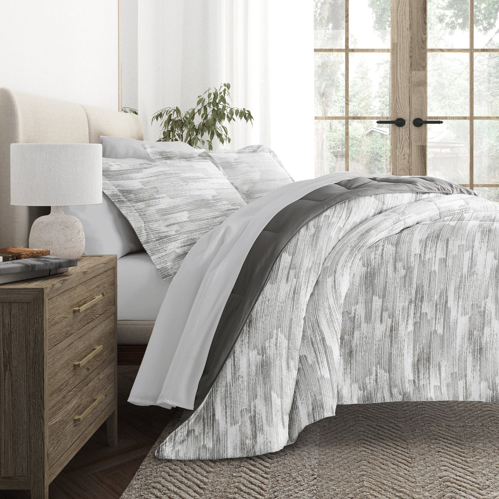 Bedding Bundle-Pattern Comforter Set and Solid Sheet Set