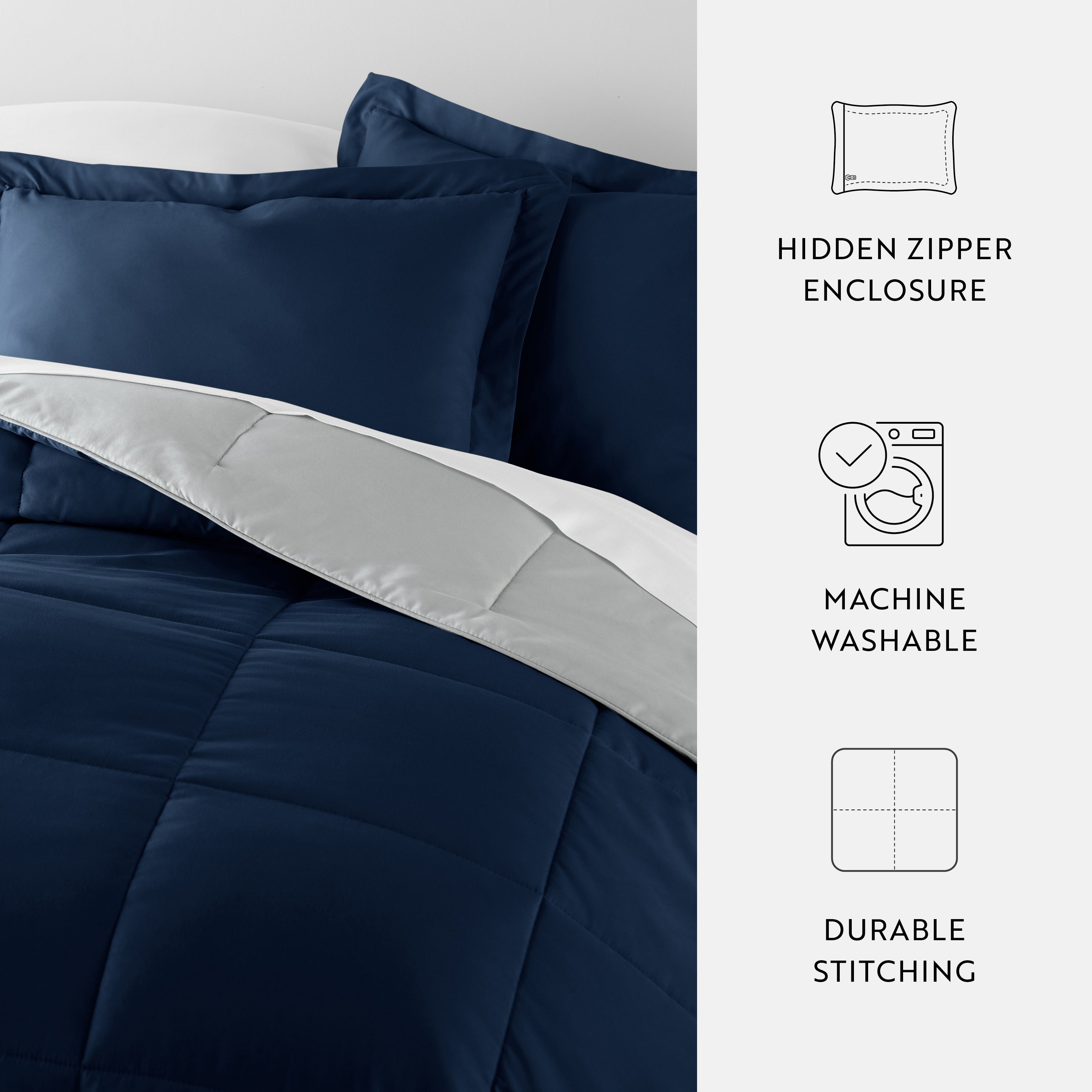 Reversible Down Alternative Comforter 3 Piece