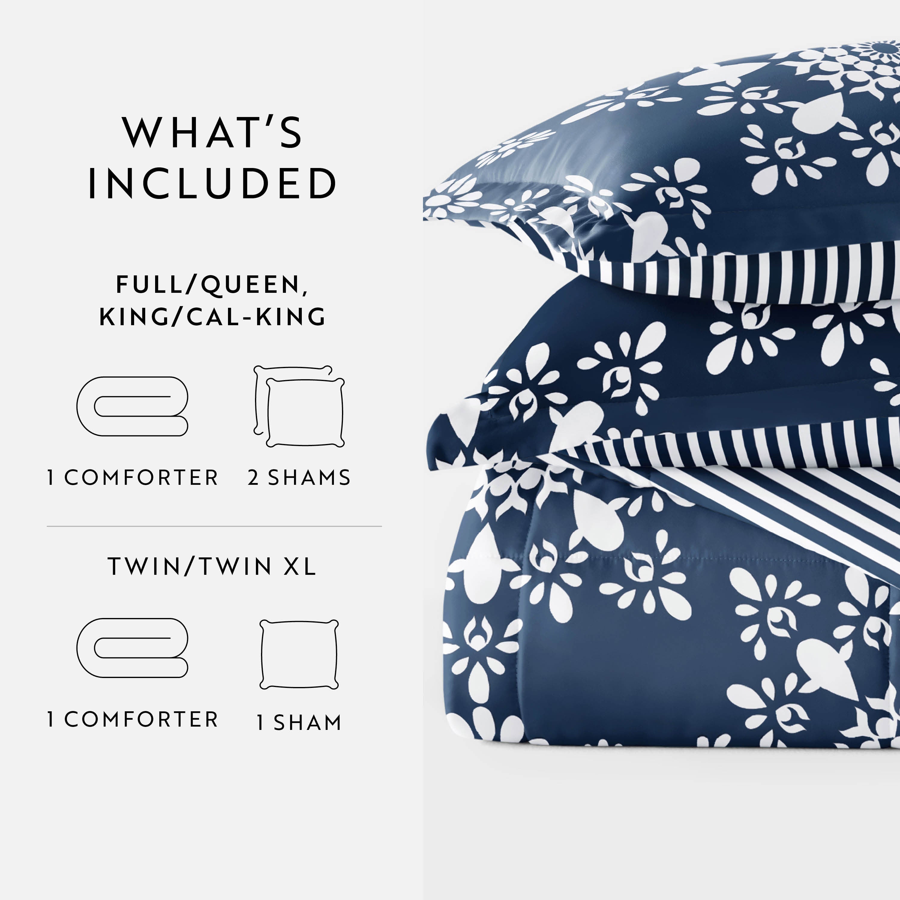 Reversible Down Alternative Comforter 3 Piece