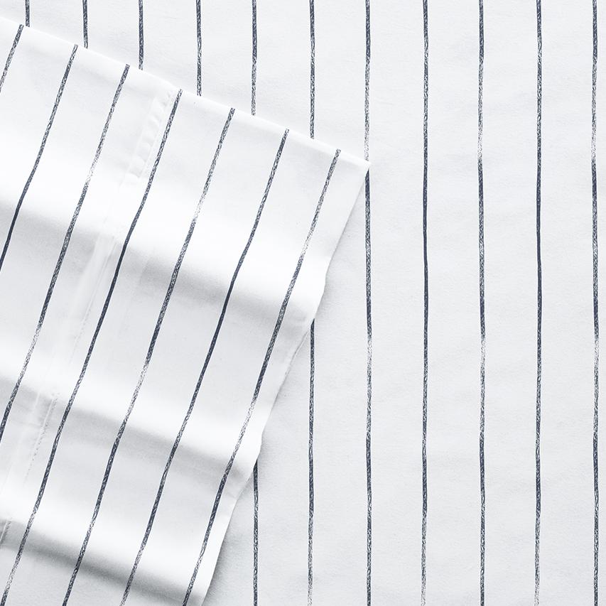 Ultra Soft Distressed Field Stripe Patterned Sheet Set Navy