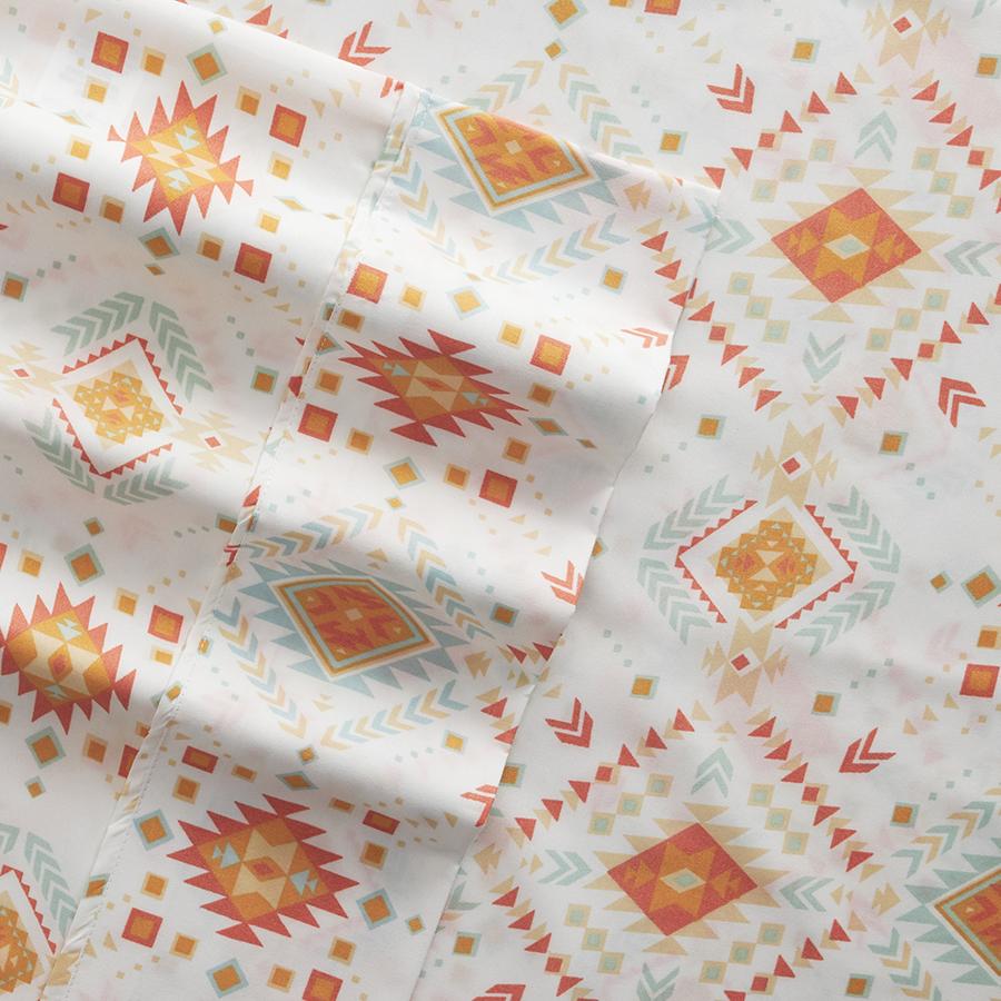 Coral Aztec Dreams Patterned Sheet Set