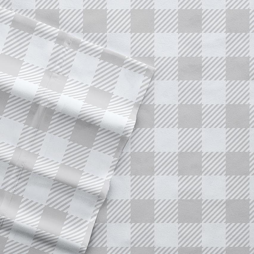Ultra Soft Country Plaid Patterned Sheet Set Light Gray