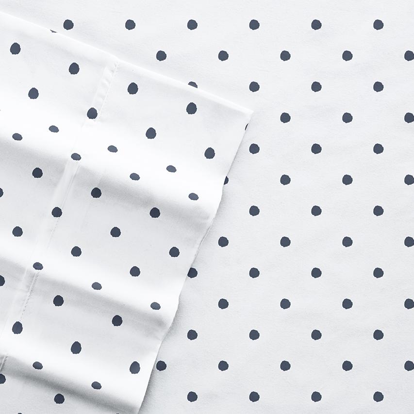 Ultra Soft Dots  Patterned Sheet Set Navy