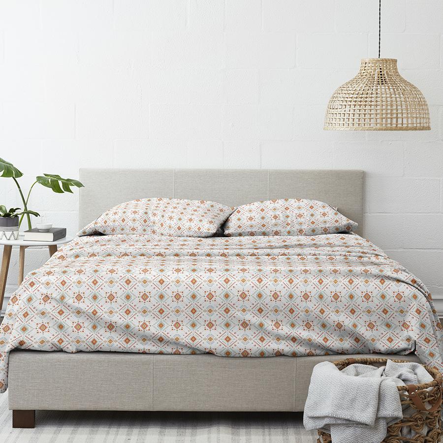 Coral Aztec Dreams Patterned Sheet Set