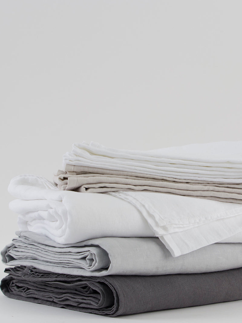 Vintage Linen Flat Sheet - Iris